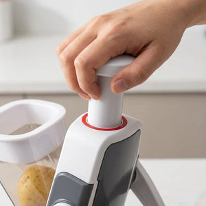 5-in-1 Adjustable Mandoline Vegetable Cutter | Stainless Steel Slicer, Chopper, Grater & French Fries Cutter with Container