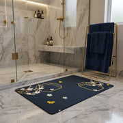 Elegant Floral Japanese Style Bathroom Mat | Soft Anti-Slip Quick Dry Absorbent Floor Rug for Bathroom & Bedroom