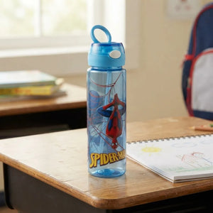 750ml Cartoon Kids Water Bottle | Leakproof Plastic Sipper Bottle for School, Travel & Outdoor | BPA-Free Drinking Bottle with Easy Carry Design