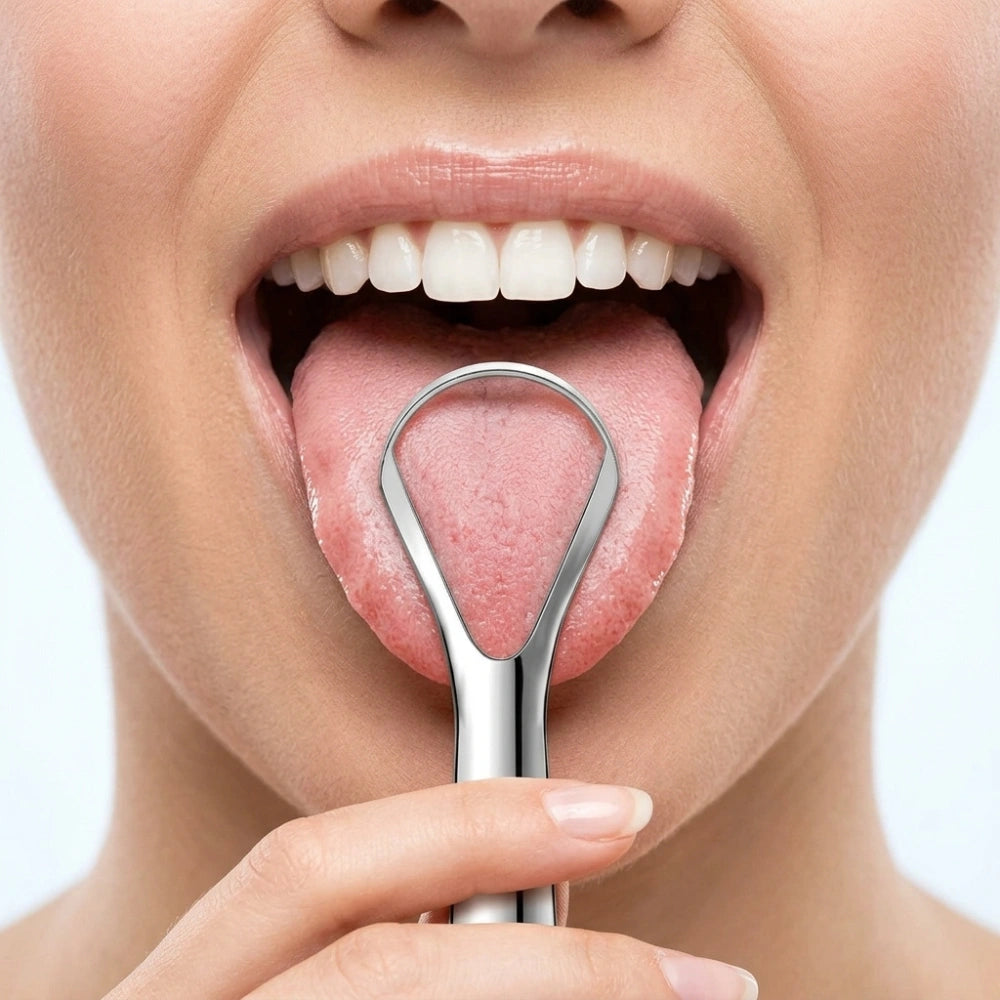 Stainless Steel Tongue Cleaner | Metal Tongue Scraper for Fresh Breath & Oral Hygiene | Durable Rust-Resistant Tongue Cleaner (Small Size)