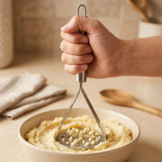 Stainless Steel Potato Masher | Heavy Duty Triangle Vegetable & Fruit Masher with Ergonomic Handle | Manual Kitchen Tool for Potatoes, Avocado, Sweet Potato & Baby Food