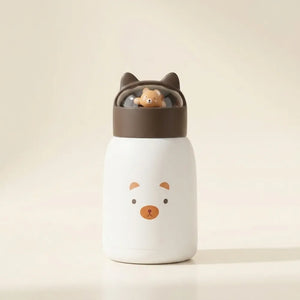 Cute Cat Kids Glass Water Bottle | Leakproof Glass Bottle with Lid | Reusable Drinking Bottle for School, Travel & Daily Use
