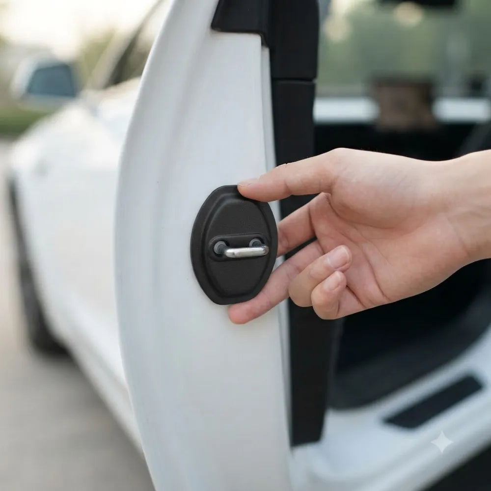 Car Door Lock Protector Cover | Silicone Rubber Shock Absorber Pads for SUV & Car Door Latch Protection 4PCS set