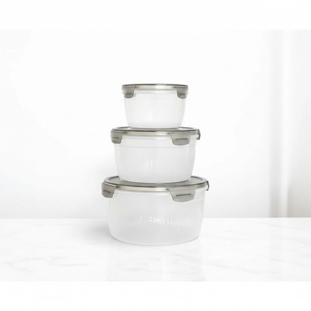 Airtight Clip-Lock Food Storage Containers 1800 ml (Set of 6) | Leakproof Fridge & Kitchen Organizer Boxes