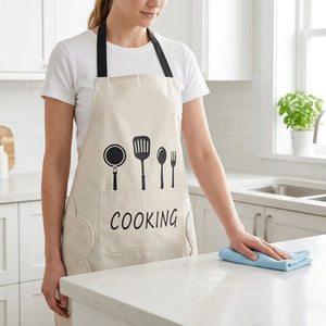 Waterproof PVC Kitchen Apron with Large Pockets | Oil & Stain Resistant Cooking Apron for Men & Women | Easy-Clean Kitchen Apron