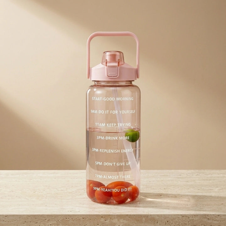 2L Motivational Water Bottle with Straw & Time Marker | Leakproof Large Capacity Sports Bottle for Gym, Office, School, Travel & Outdoor Activities