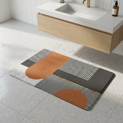 Happy Geometric Door Mat | Anti-Slip Soft Floor Rug | Modern Bathroom & Entrance Home Decor Mat