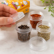 5PCS Portable Spice Jar Set | 5-in-1 Stackable Seasoning Bottles with Holder | Travel, Picnic, Camping & Kitchen Spice Organizer