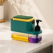 3 in 1 Liquid Soap Dispenser with Sponge Holder | Pump Soap Dispenser for Kitchen & Bathroom