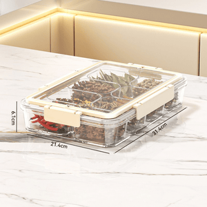 Food Grade Divided Storage Box with Lid | Portable Multi Section Food Organizer