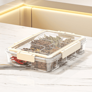 Food Grade Divided Storage Box with Lid | Portable Multi Section Food Organizer