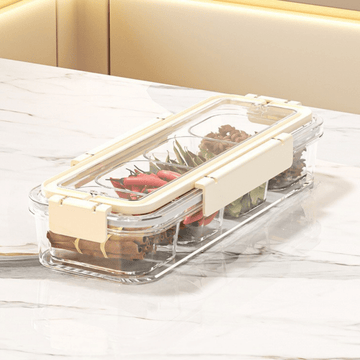 Food Grade Divided Storage Box with Lid | Portable Multi Section Food Organizer