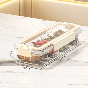 Food Grade Divided Storage Box with Lid | Portable Multi Section Food Organizer