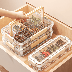 Food Grade Divided Storage Box with Lid | Portable Multi Section Food Organizer