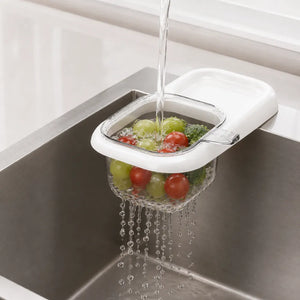 Kitchen Sink Strainer Basket with Suction Cup | Press-Type Food Waste Catcher & Removable Drain Basket for Sink & Wash Basin