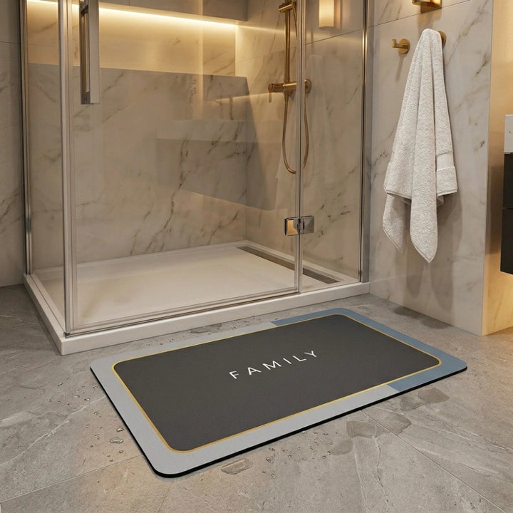 Modern Anti-Slip Bathroom Floor Mat | Soft Absorbent Washable Door Mat for Bathroom, Kitchen & Entryway | Minimal Luxury Design Rug