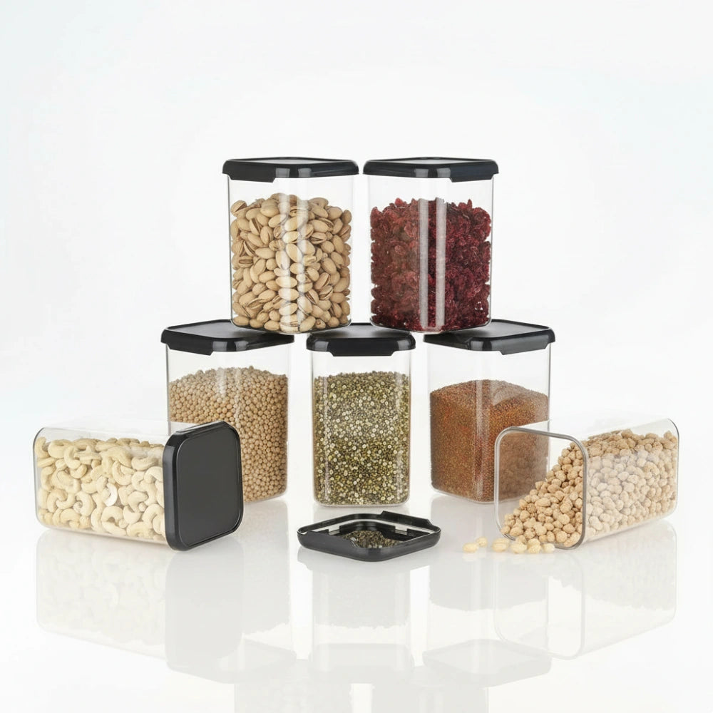 Airtight Kitchen Storage Container | BPA-Free Transparent Jar for Grains, PA-free material ensures hygiene and freshness