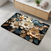 Luxury 3D Floral Door Mat | Anti-Slip Washable Bathroom & Entrance Floor Rug