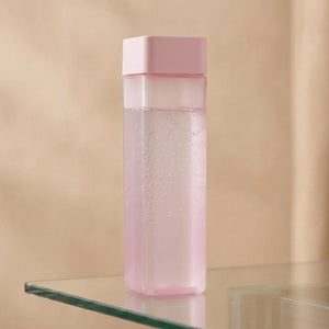 6PCS Square Plastic Water Bottle Set | Slim Flat Frosted Reusable Water Bottles | Multicolour Drink Bottles for Office, Gym & Travel
