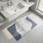 Abstract Pastel Bath Mat | Modern Non Slip Bathroom Rug Minimalist Soft Floor Mat