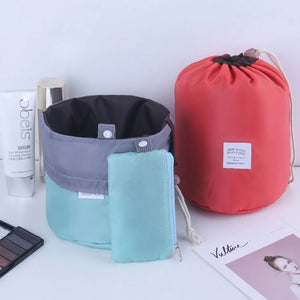 Stylish Drawstring Bucket Makeup Bag for Women | Portable Cosmetic & Toiletry Organizer Pouch for Travel and Daily Use