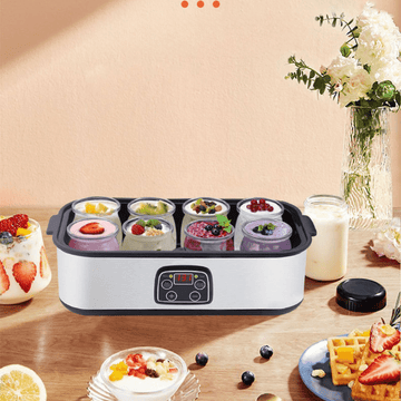 Multifunctional Stainless Steel Digital Yogurt Maker with 8 Cups | Fresh Homemade Yogurt Made Easy