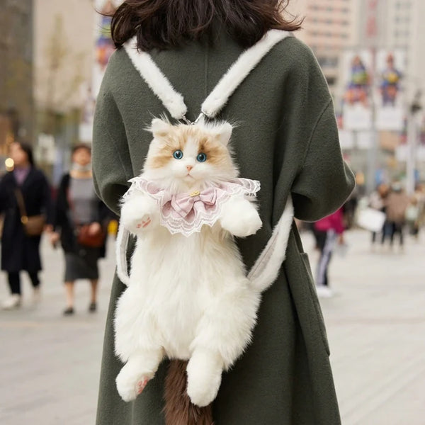 Cute 3D Ragdoll Cat Backpack Bag | Plush Stuffed Animal Shoulder Bag for Girls & Women specification highlight