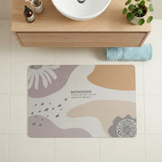 Abstract Minimalist Bathroom Floor Mat | Soft Non-Slip Absorbent Bath Rug Modern Decorative Bathroom Door Mat Quick Dry Washable Floor Carpet