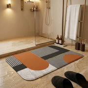 Happy Geometric Door Mat | Anti-Slip Soft Floor Rug | Modern Bathroom & Entrance Home Decor Mat