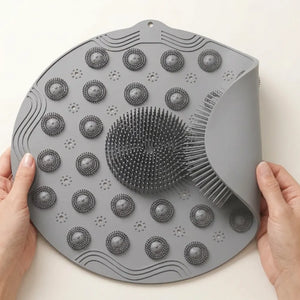 Round Non-Slip Shower Mat Massage Mat with Suction Cups and Drain Holes, PVC Washable Shower Massage Foot Pad for Kids, Adults, Elderly, Bathroom