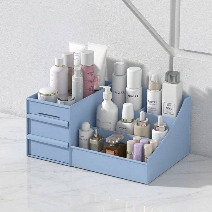 Multifunction Plastic Desktop Organizer with Drawers | Makeup, Skincare, Lipstick & Office Stationery Storage Holder