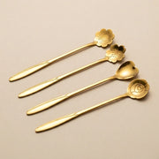 4-Piece Flower Coffee Spoon Set | Stainless Steel Dessert, Tea & Ice Cream Spoons, Elegant Floral Tableware