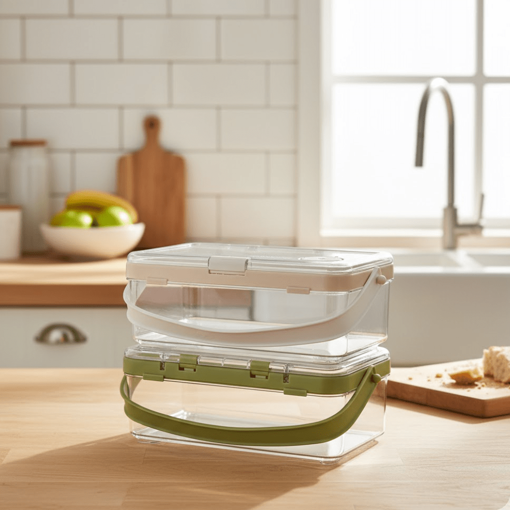 Portable Leak-Proof Crisper Box with Ice Crystals | Fresh Fruit & Snack Keeper
