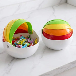 Rainbow Foldable Multifunction Tissue Box | Tissue Holder, Candy, Fruit Bowl & Snack Storage Organizer