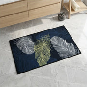 Luxury Feather Print Anti-Slip Bathroom Door Mat | Soft Absorbent Floor Rug