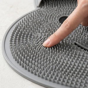 Rabbit Shape Silicone Foot Scrubber Mat for Shower | Non-Slip Foot Cleaner with Suction Cups | Exfoliating Massage Mat for Dry Skin & Cracked Heels