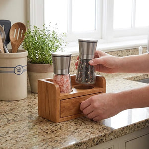 Premium Stainless Steel Salt & Pepper Grinder | Adjustable Ceramic Burr Spice Mill | Manual Pepper & Salt Grinder (1 Pc)