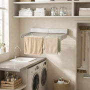 40 in. Indoor/Outdoor Retractable Industrial Gray Wall Mount Drying Rack