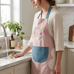 Waterproof Kitchen Apron for Women with Built-In Towel & Front Pocket | Comfortable Cooking Apron for Home & Chef Use
