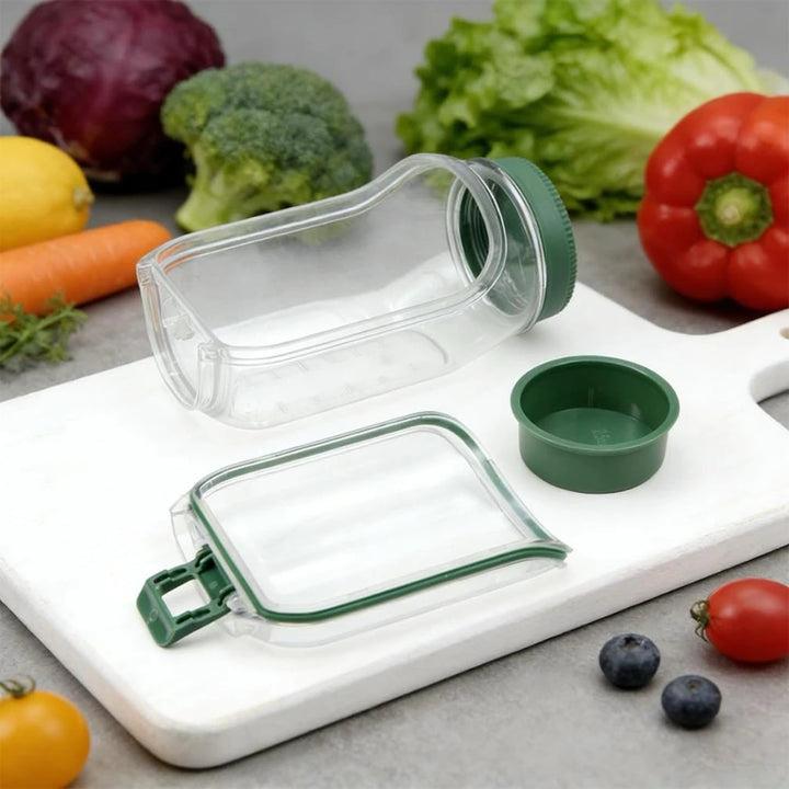 Leakproof Salad Jar with Side Opening Lid | BPA-Free Portable Salad Container with Dressing Cup