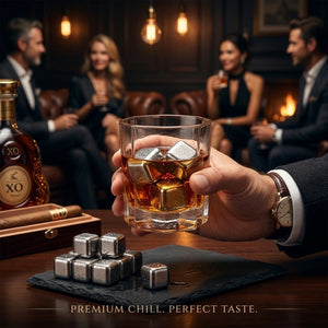 4PCS Reusable Stainless Steel Whiskey Stones | Metal Ice Cubes for Whiskey, Cocktails & Beverages | Drink Chilling Cubes Set