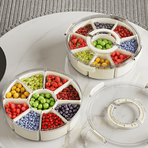 Clear Compartmentalized Storage Box | Multi-Purpose Food Organizer Tray with Lid