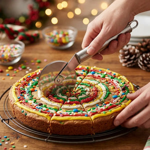 Stainless Steel Pizza Cutter Wheel | Sharp Pizza Slicer with Ergonomic Handle for Pizza, Cake, Pastry & Flatbread
