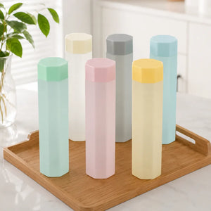 6PCS Frosty Octagon Fridge Water Bottle Set | BPA-Free Plastic Fridge Bottles for Home, Office, Kids & Daily Use