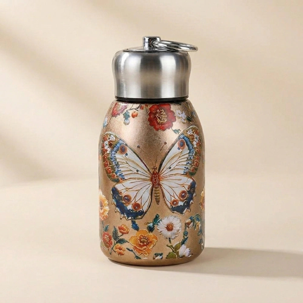 300ml Butterfly Print Stainless Steel Vacuum Insulated Water Bottle | Double Wall Hot & Cold Thermos Flask | Premium Mini Handy Bottle