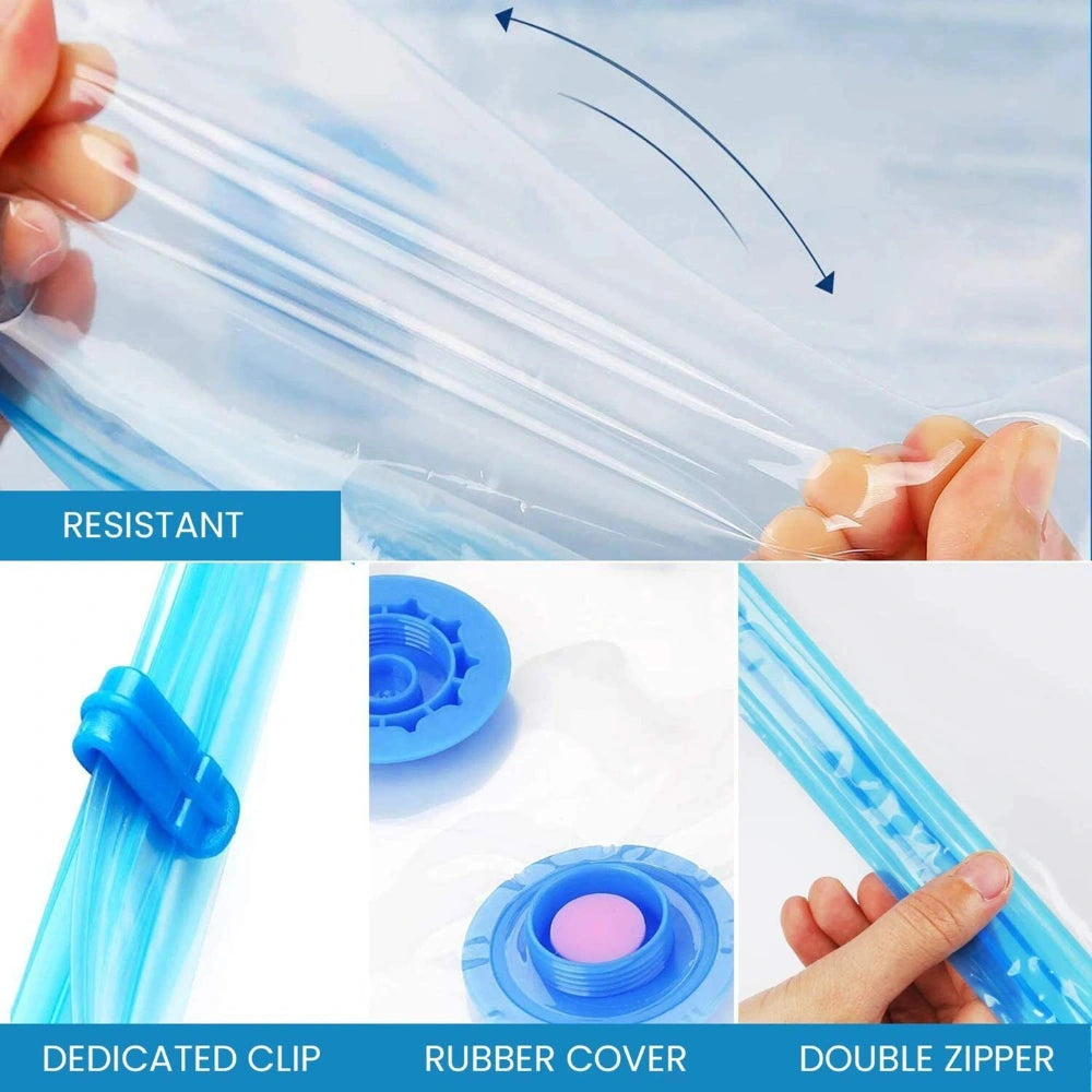 Vacuum Storage Bags 5 PCS with Pump Space Saver Compression Bags Reusable Organizer