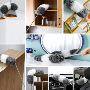Microfiber Feather Duster with Extendable Handle | Bendable Ceiling Fan & High Reach Cleaning Duster | Washable Dust Cleaner for Blinds, Furniture & Windows