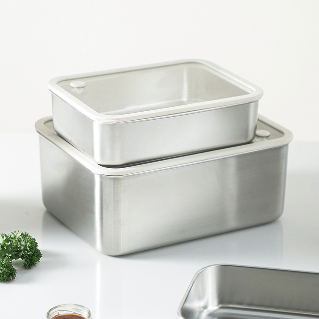 Durable Stainless Steel Meal Prep Box | Multi-Purpose Refrigerator & Pantry Organizer
