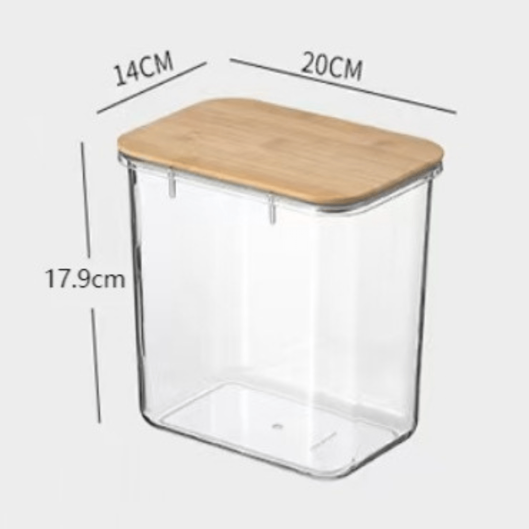 Multi-Purpose Transparent Food Storage Containers with Wooden Lid | Eco-Friendly Kitchen Organization
