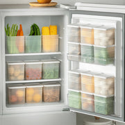 Pack of 6 Fridge Storage Containers | Stackable Airtight Food Organizer Boxes